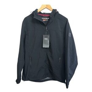 Hawke & Co Men's Black Hooded Windbreaker Jacket